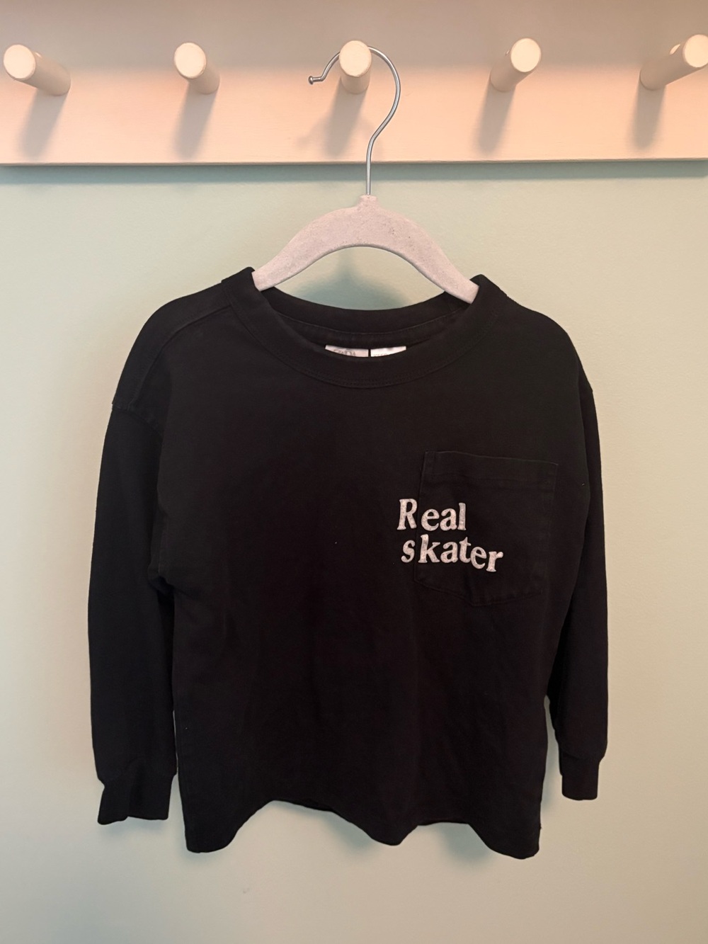 Zara Real Skater Black Kids Long-Sleeve Tee